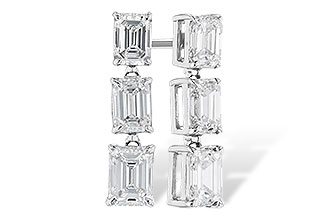 K328-37801: EARRINGS 1.12 TW EMERALD CUTS