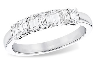 G328-37810: LDS DIA WED RG .97 TW (7 EMERALD CUTS)